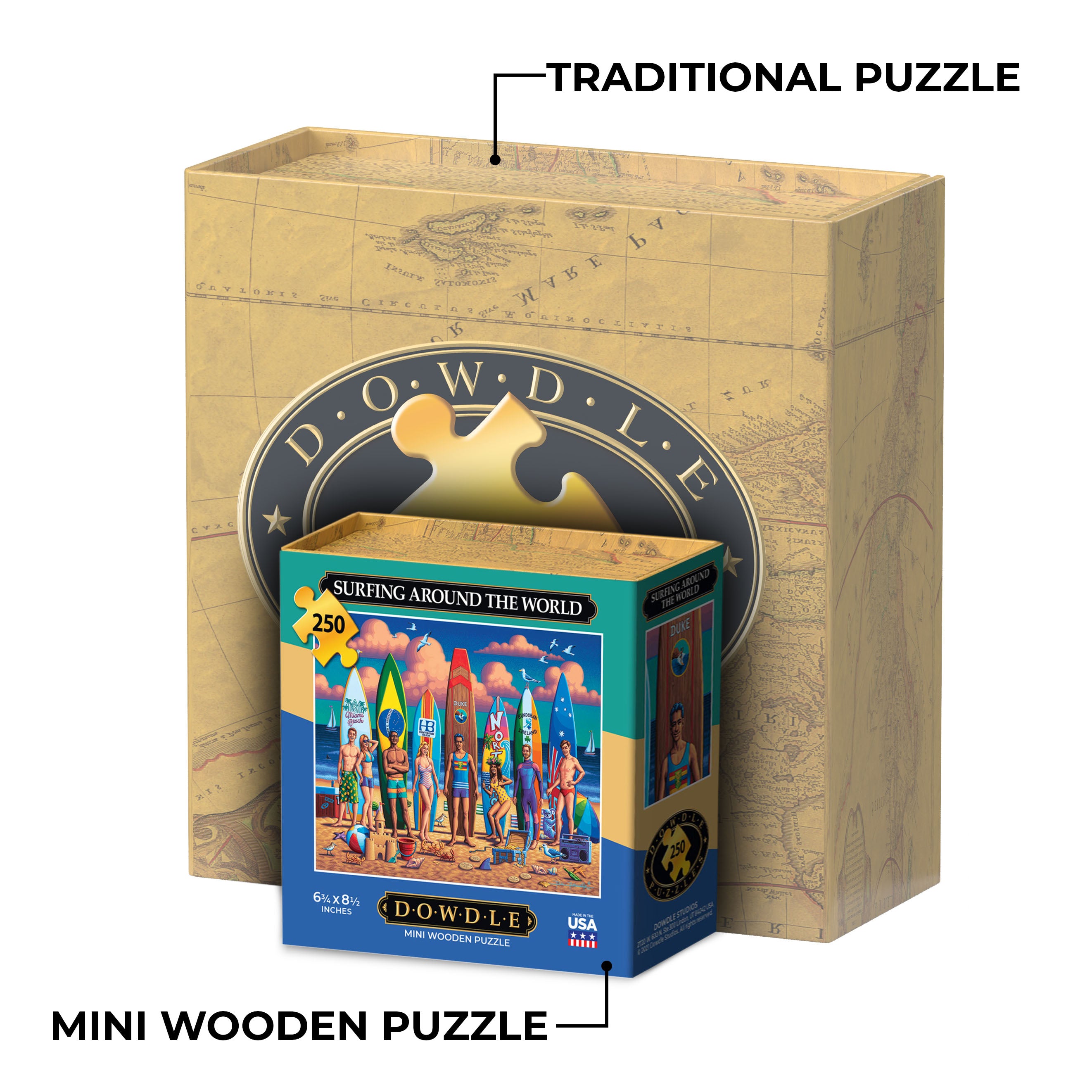 Surfing Around the World - Mini Puzzle - 250 Piece