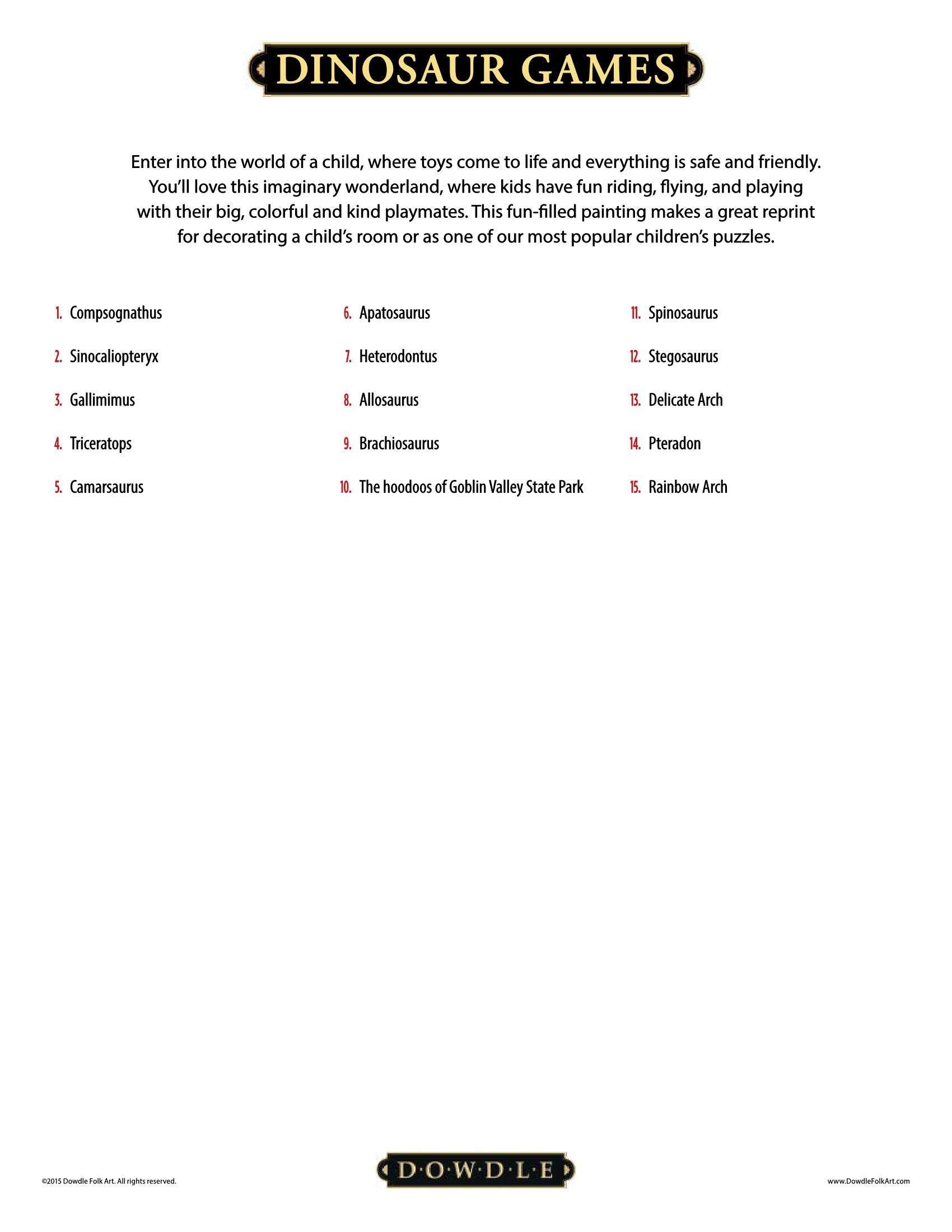 Dinosaur Games Canvas Gallery Wrap