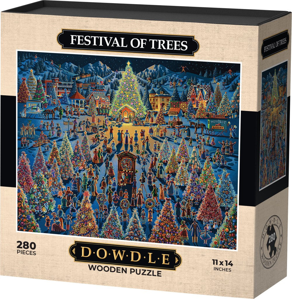 Festival of Trees - Wooden Puzzle | Dowdle Folk Art – Boardwalk Puzzles