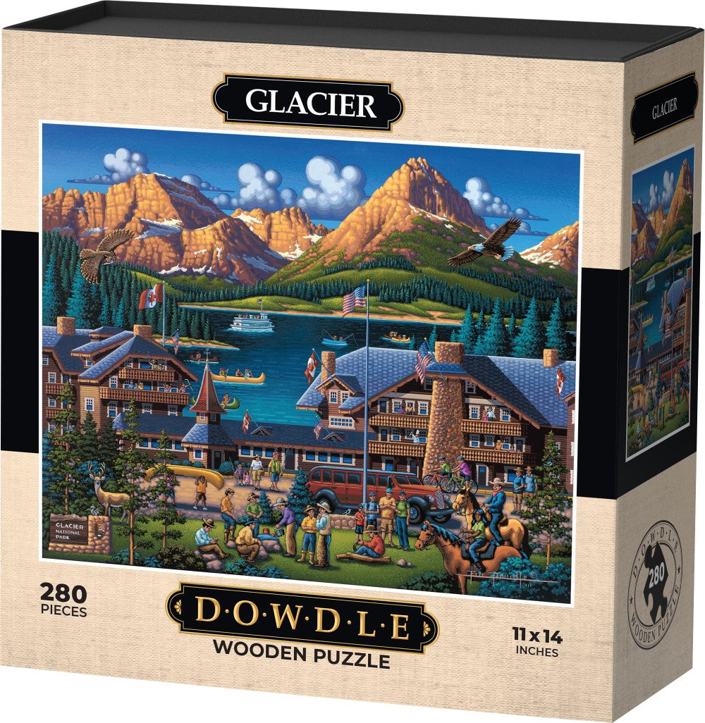 Dowdle Folk Art Glacier National Park Puzzle - 500 Piece Jigsaw, 16x20 Inches