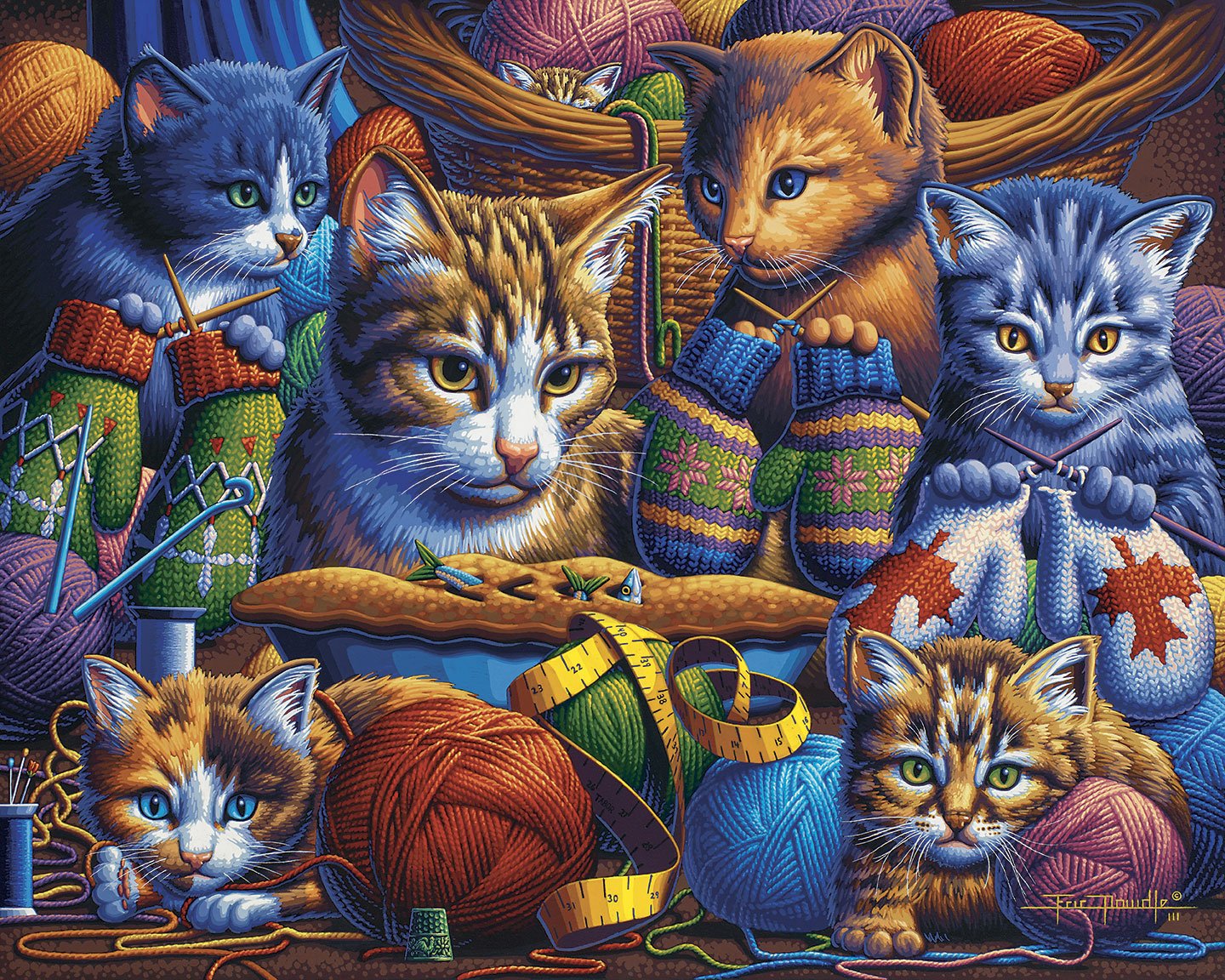 Kittens Knittin' Mittens | 1000 Piece