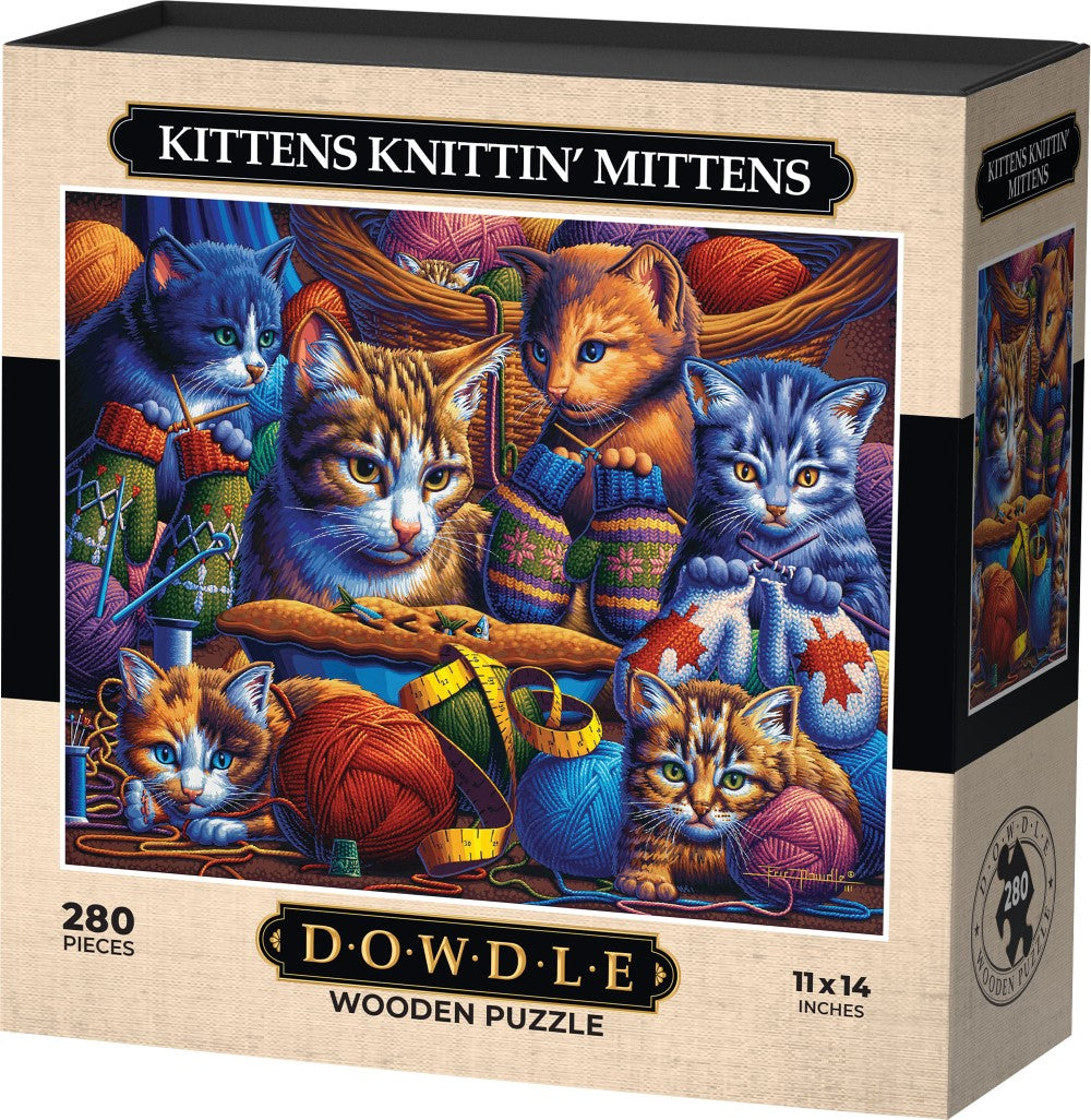 Kittens Knittin' Mittens - Wooden Puzzle