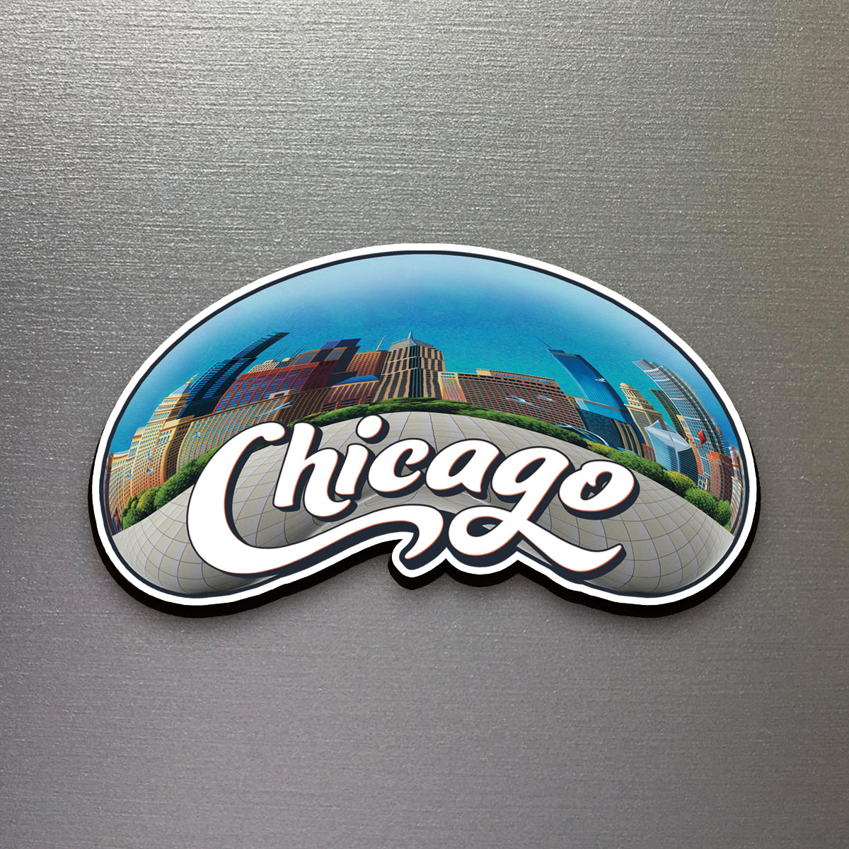 Chicago City Souvenir Magnet By Classic Magnets - Topographical Design, Made In USA