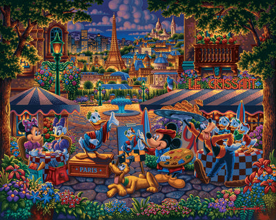 Mickey And Friends Painting in Paris Art Print