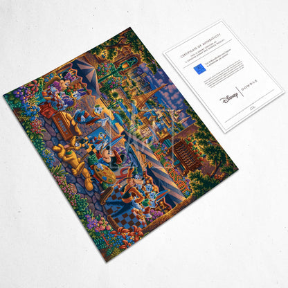 Mickey And Friends Painting in Paris Art Print