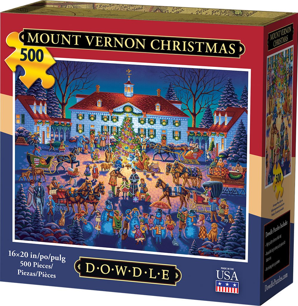 Mount Vernon Christmas 500 Piece Dowdle Jigsaw Puzzle Dowdle Folk Art
