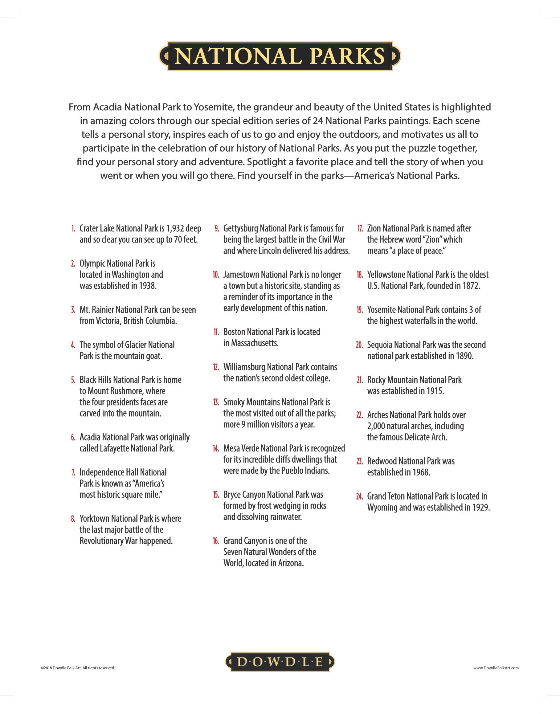 National Parks Canvas Gallery Wrap