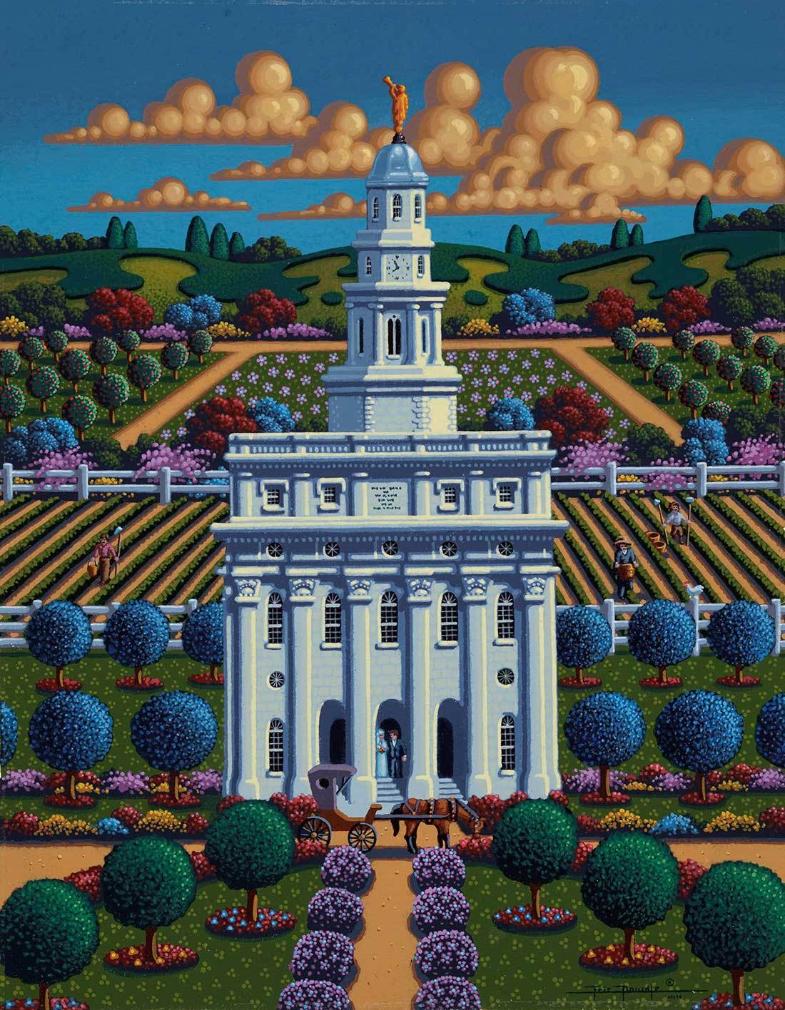 Nauvoo Temple Facing the Mississippi | LDS Temple Art | Fine Art Print 2024