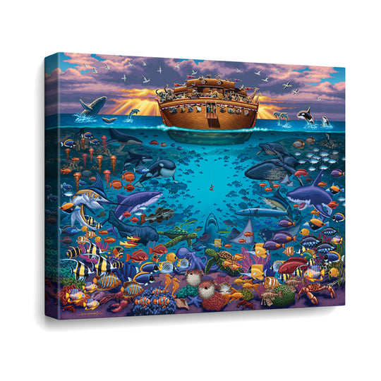 Noah's Ark Under the Sea Canvas Gallery Wrap