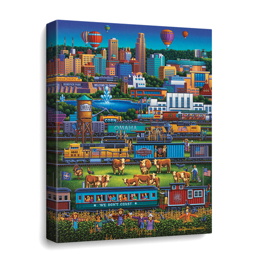 Omaha Trains Canvas Gallery Wrap