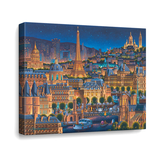 Paris City of Lights Canvas Gallery Wrap