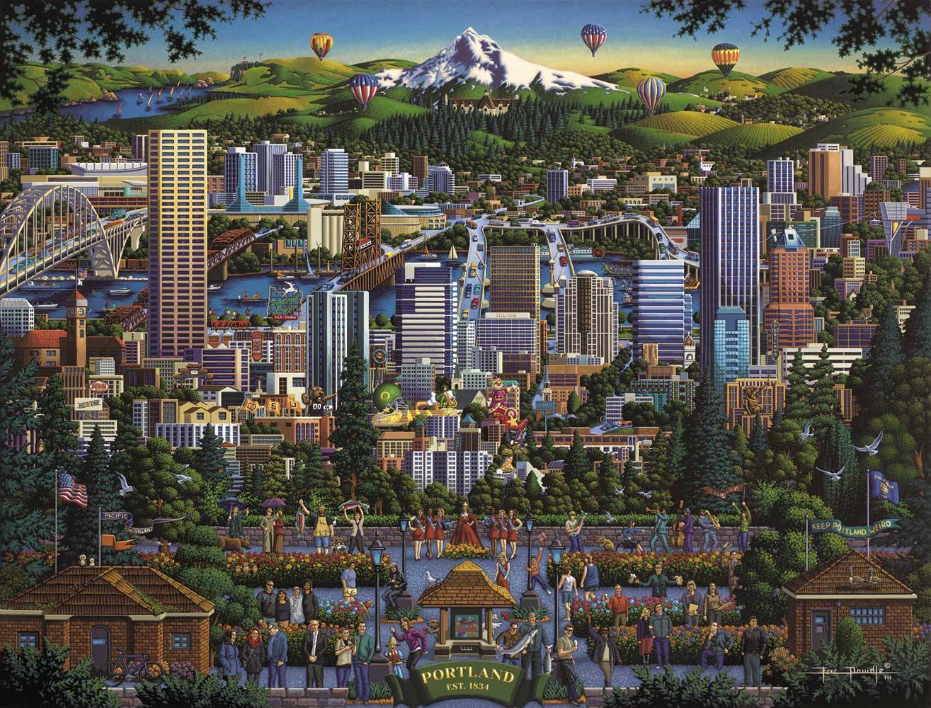 Portland City of Roses Canvas Gallery Wrap