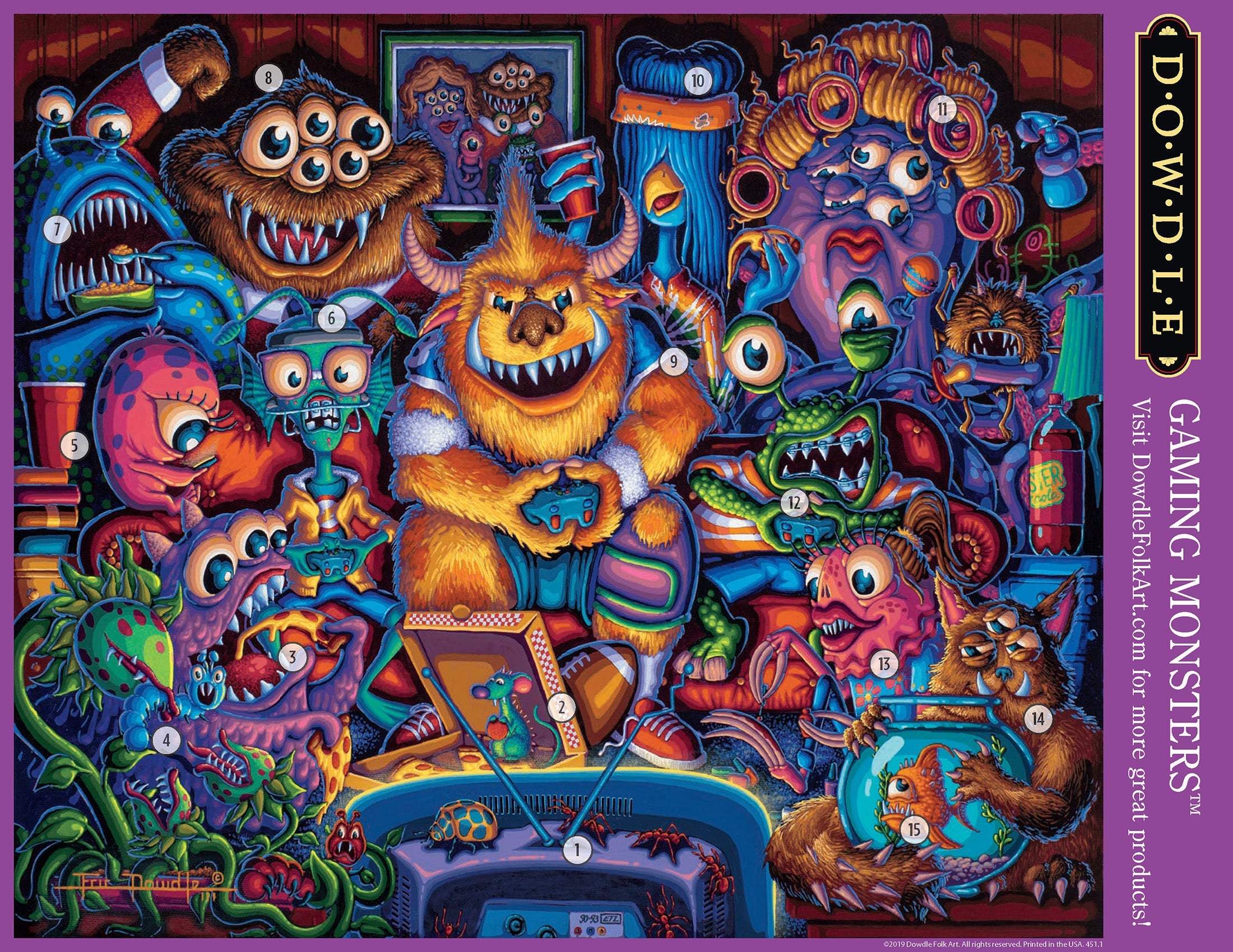 MONSTERS Playing Games 2アソート12ピース Gaming Monsters - Dowdle Mini Jigsaw Puzzle - 250 Piece
