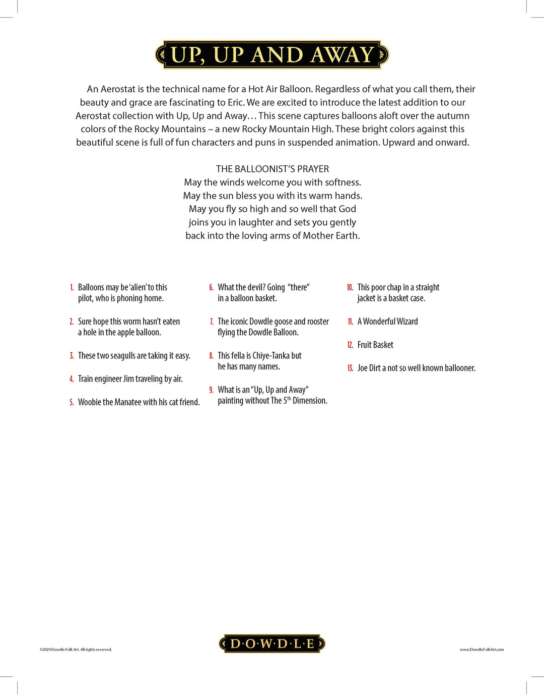 Up, Up and Away | 500 Piece Dowdle Jigsaw Puzzle – Boardwalk Puzzles