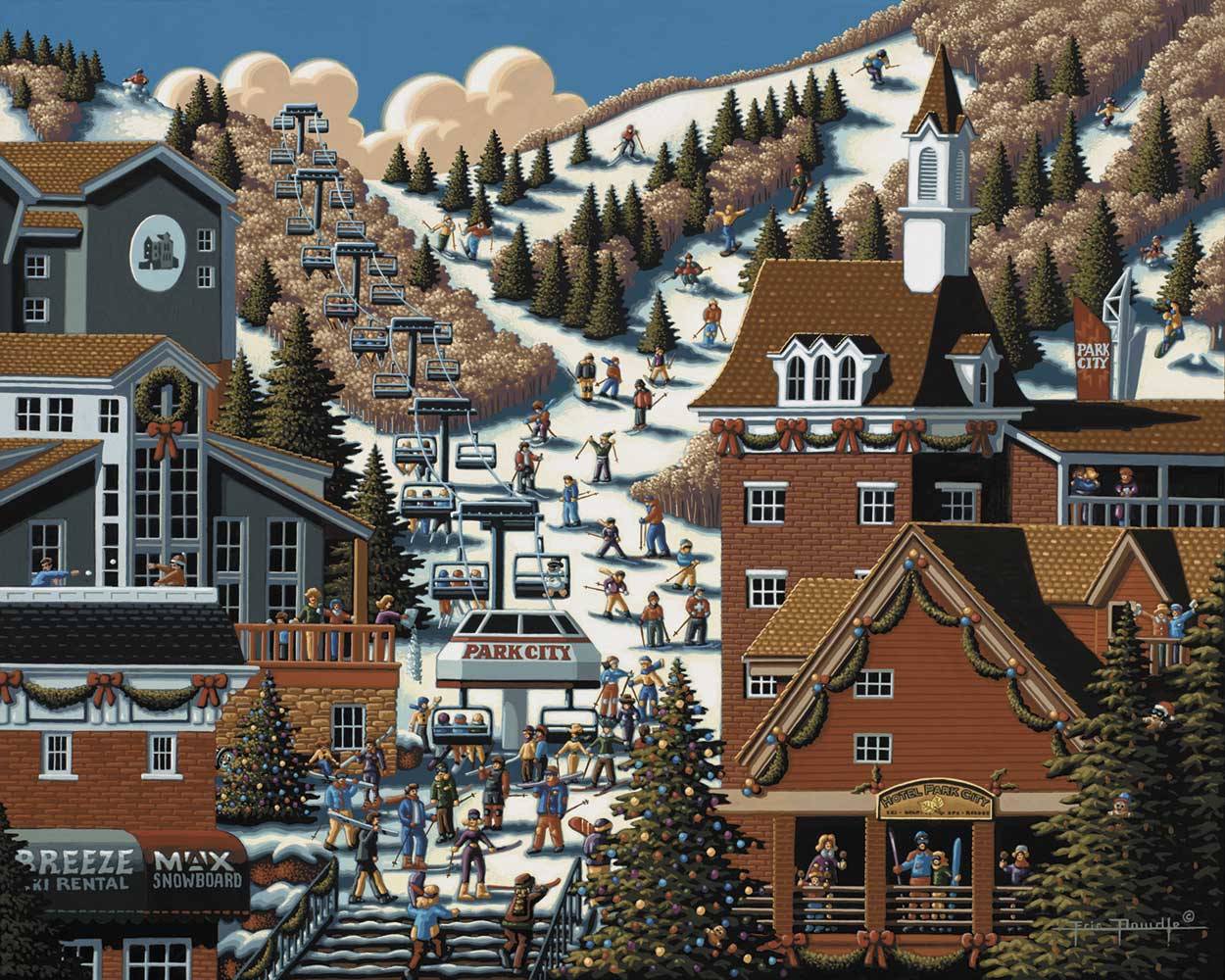 Ski Park City Canvas Gallery Wrap