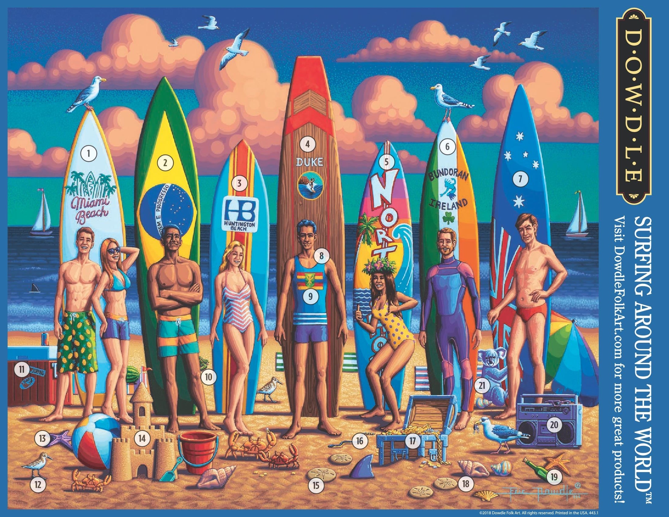 Surfing Around the World - Mini Puzzle - 250 Piece