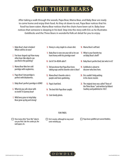 The Three Bears - Canvas Gallery Wrap