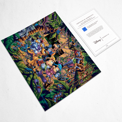 Mickey and Friends Exploring the Jungle Art Print